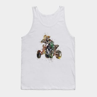 Four Wheeler ATV Riding Girl Watercolor Tank Top